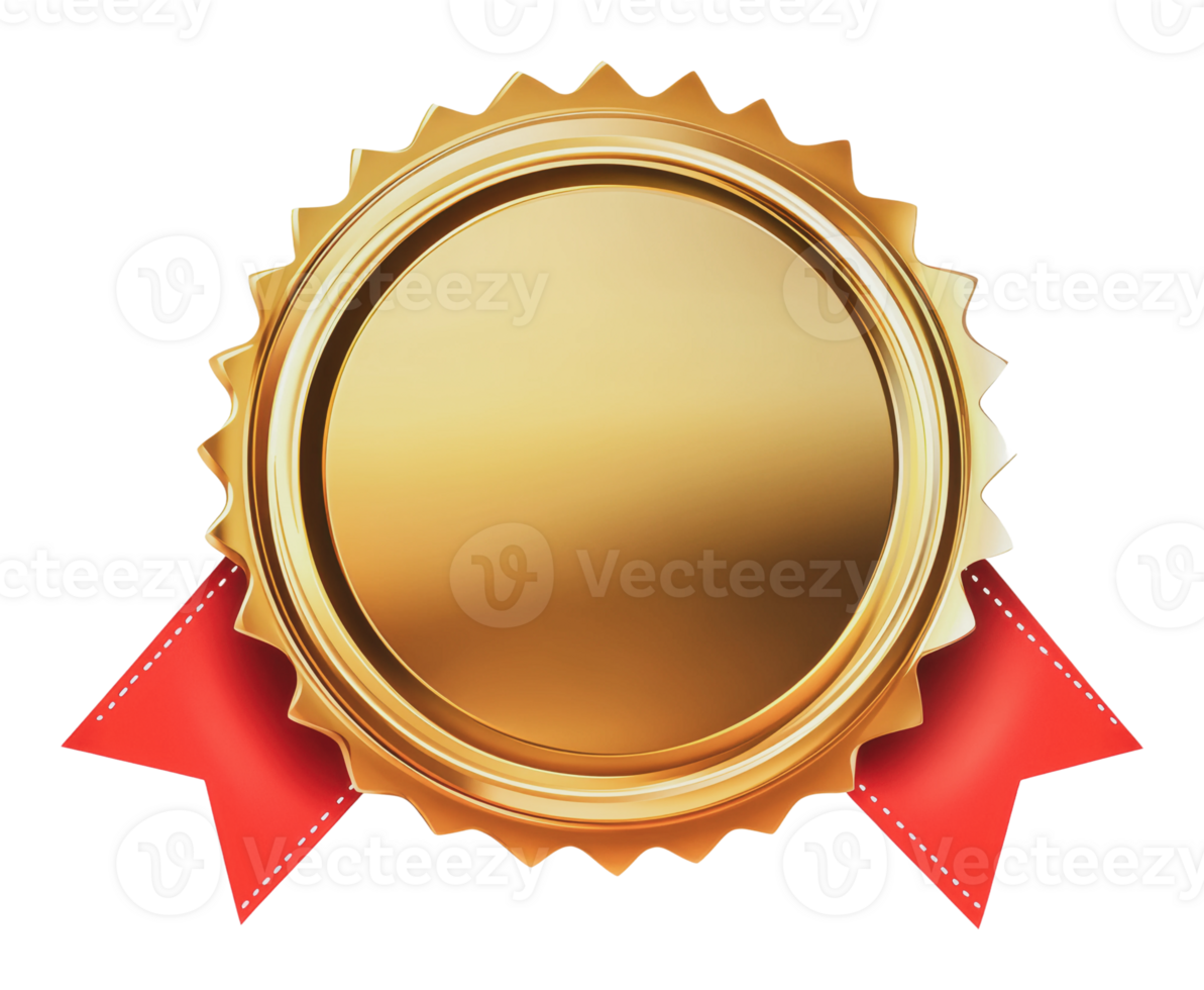 Achievement award with a golden seal design png
