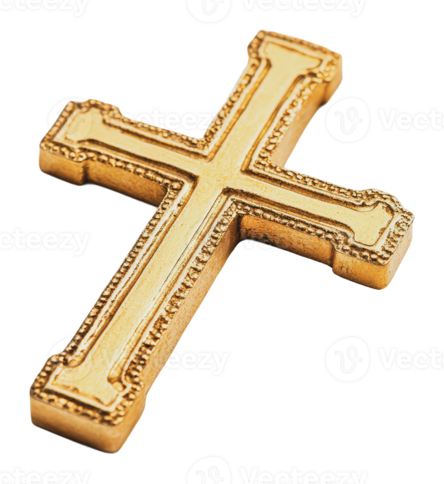 Gold cross on white, symbolizing spirituality png