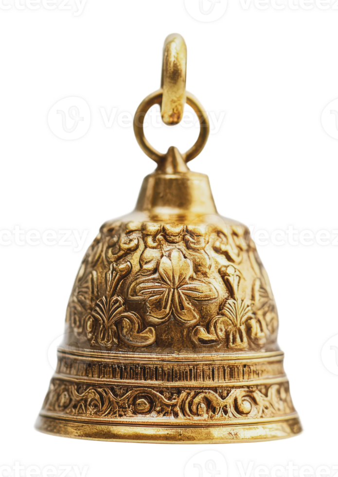 Intricate decorative brass bell png