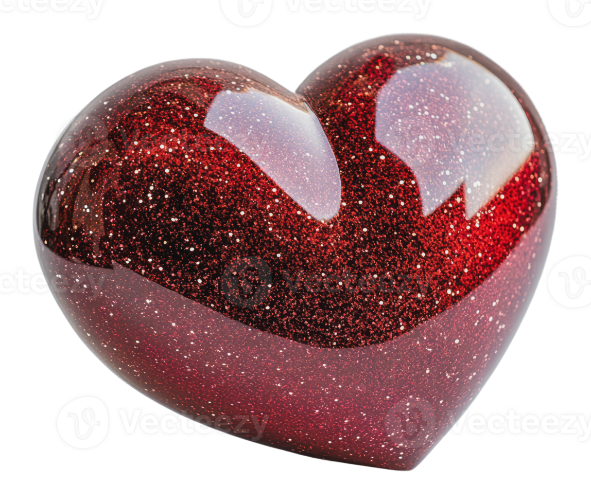 Glittery heart-shaped decor item png