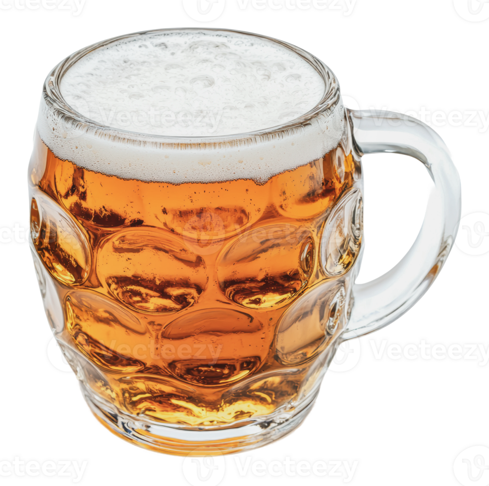 Craft beer served in a frosty mug at a bar png