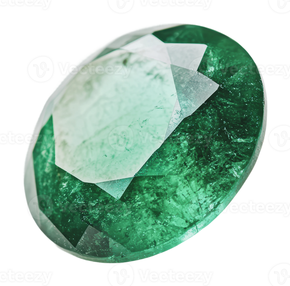 Beautiful emerald gemstone with intricate facets png