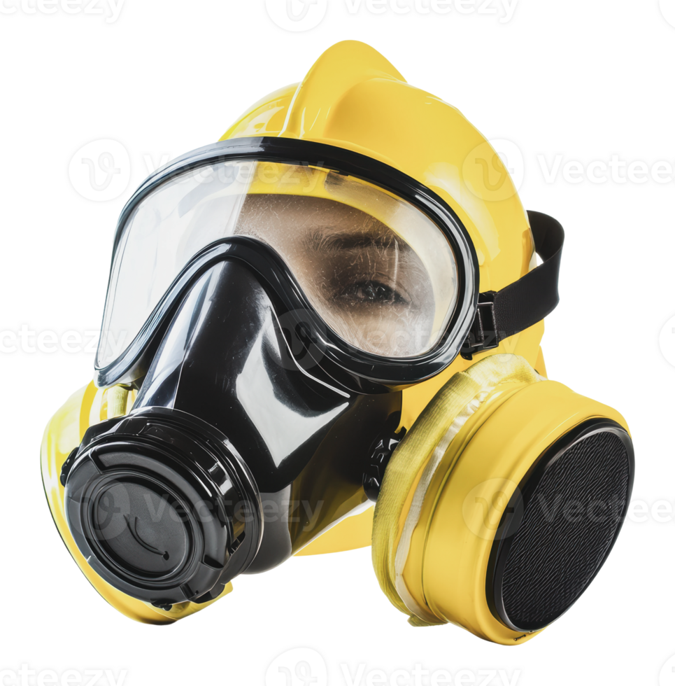 Worker wearing protective equipment for safety png