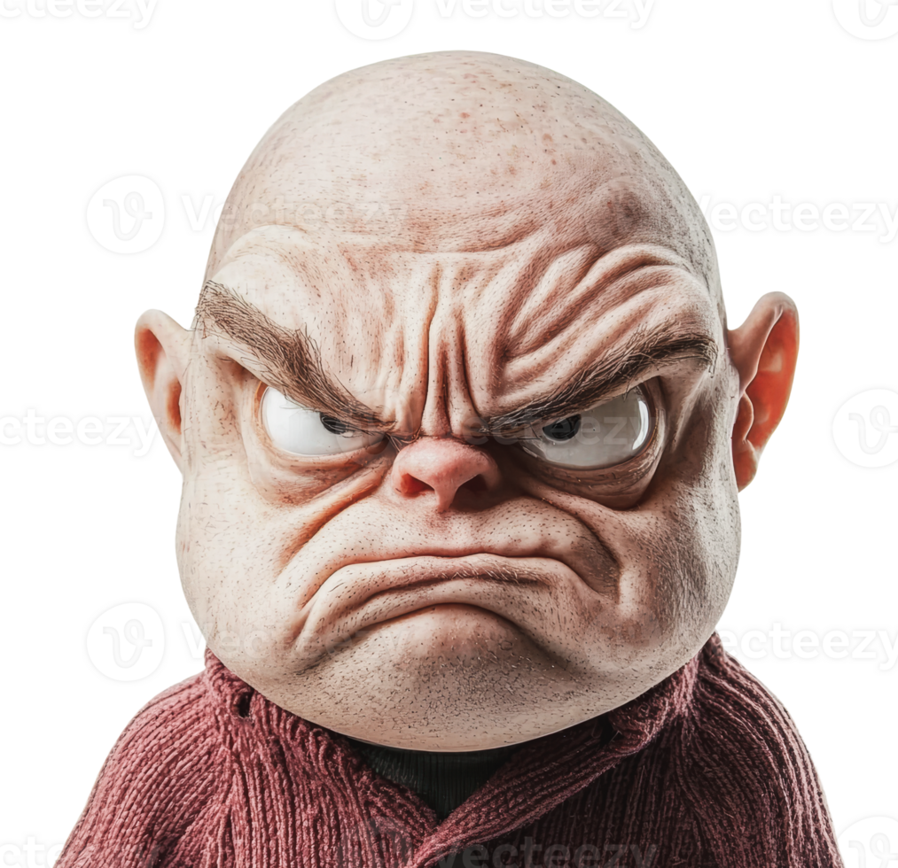 Unique cartoon character with exaggerated features png