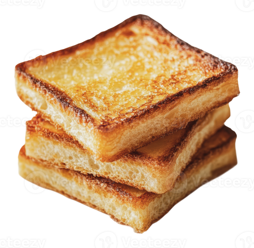 Deliciously toasted bread stacked for enjoyment png
