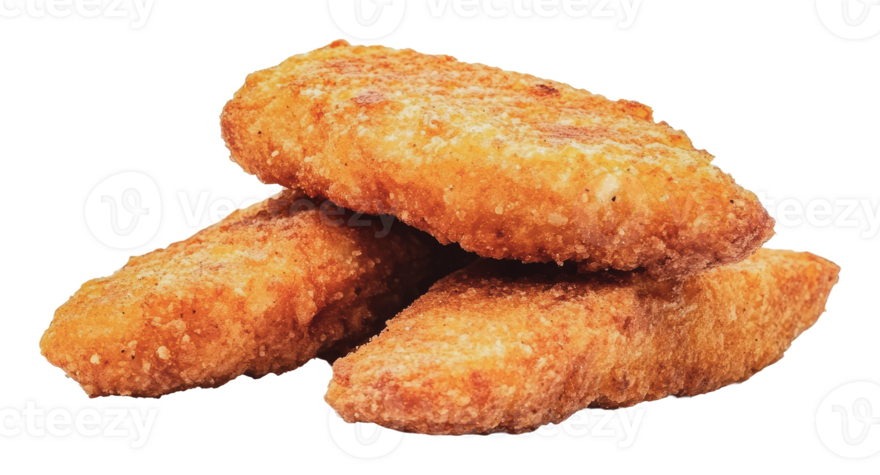 Crispy chicken nuggets stacked for tasty enjoyment png