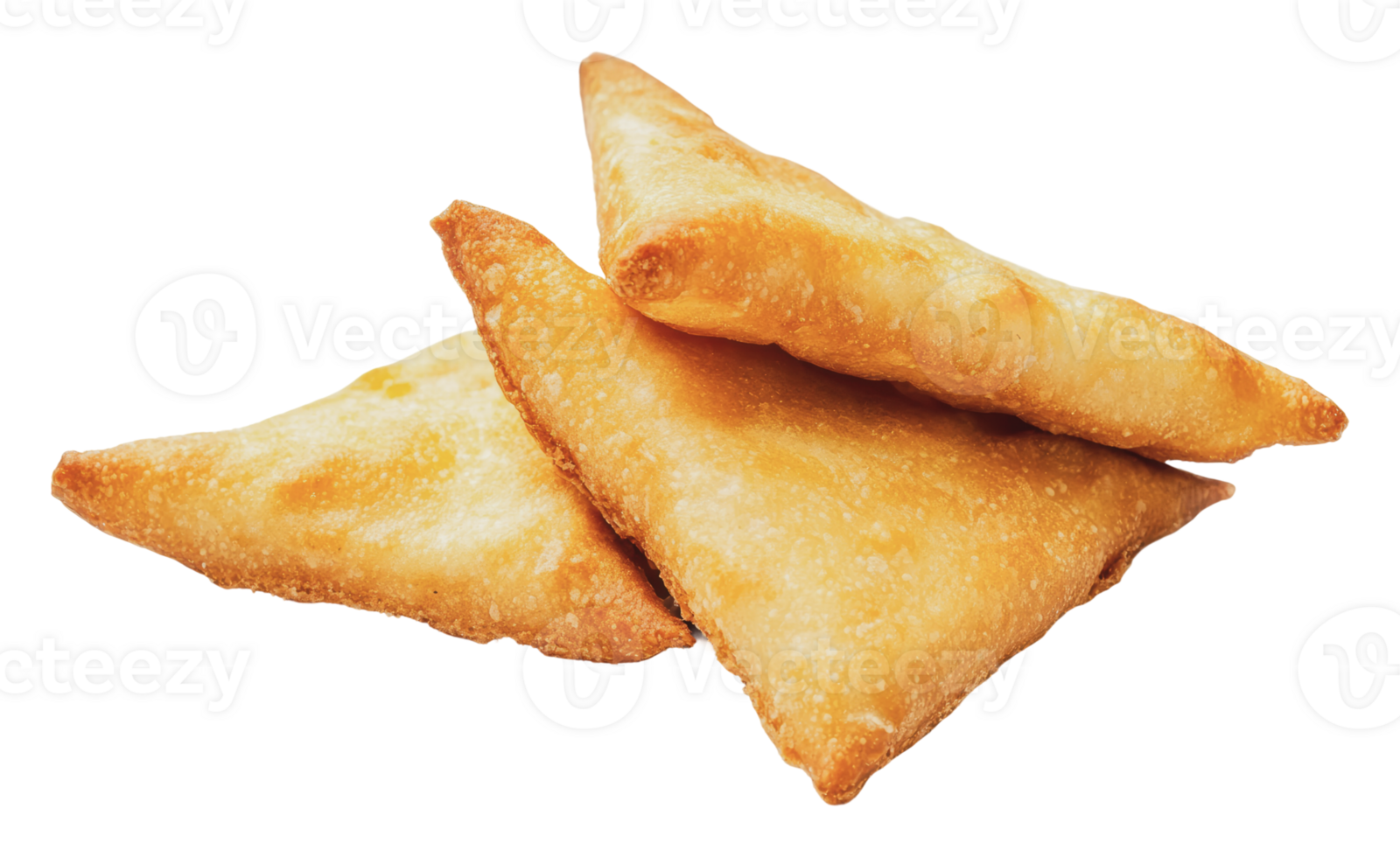 Crispy golden samosas on a plate for snacking png