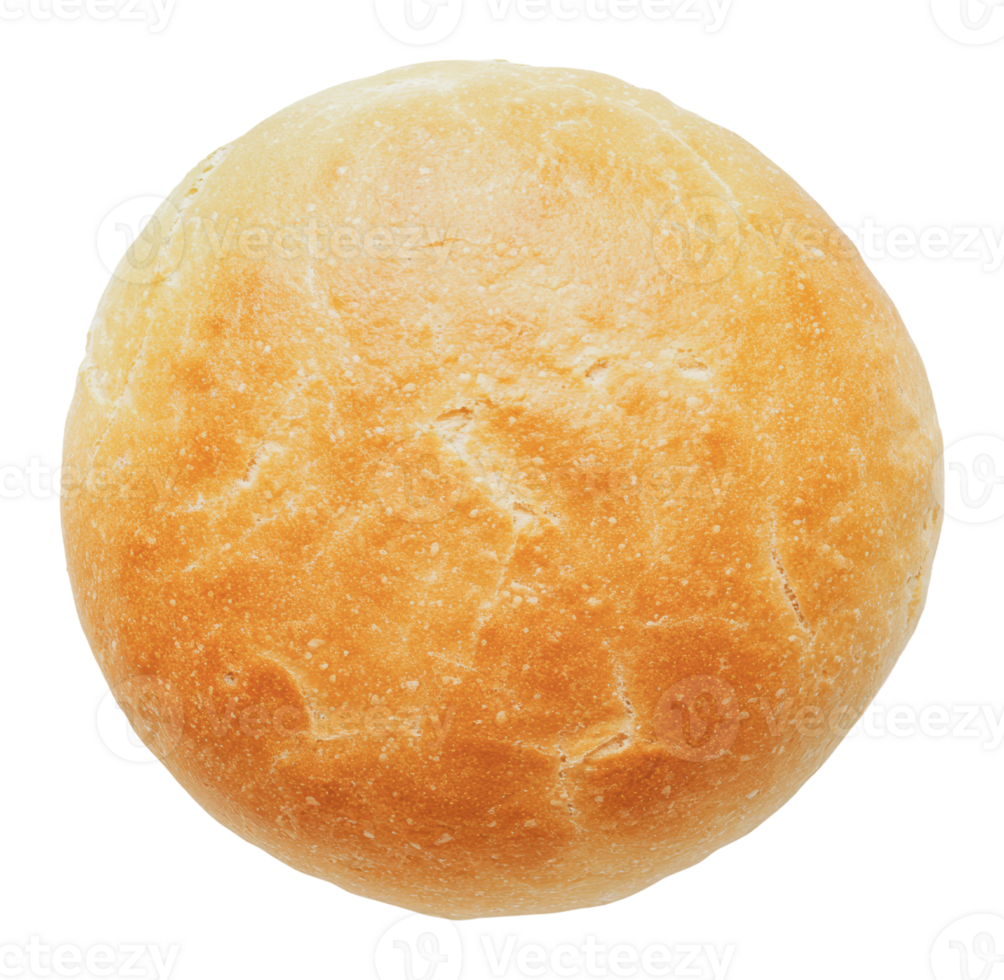 Golden round bread loaf freshly baked in a bakery png