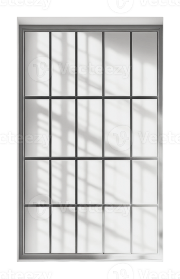 Window design with geometric pattern and shadows png