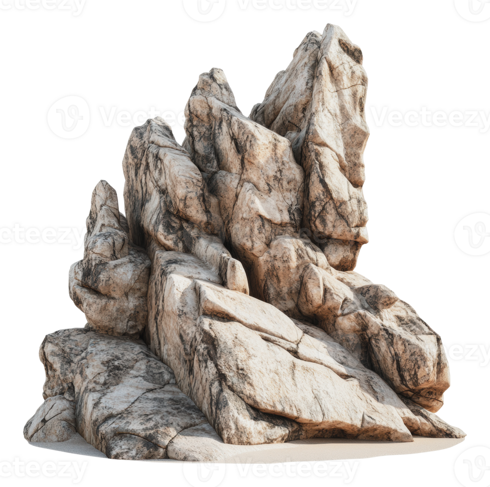 Natural rock formation with intricate textures png