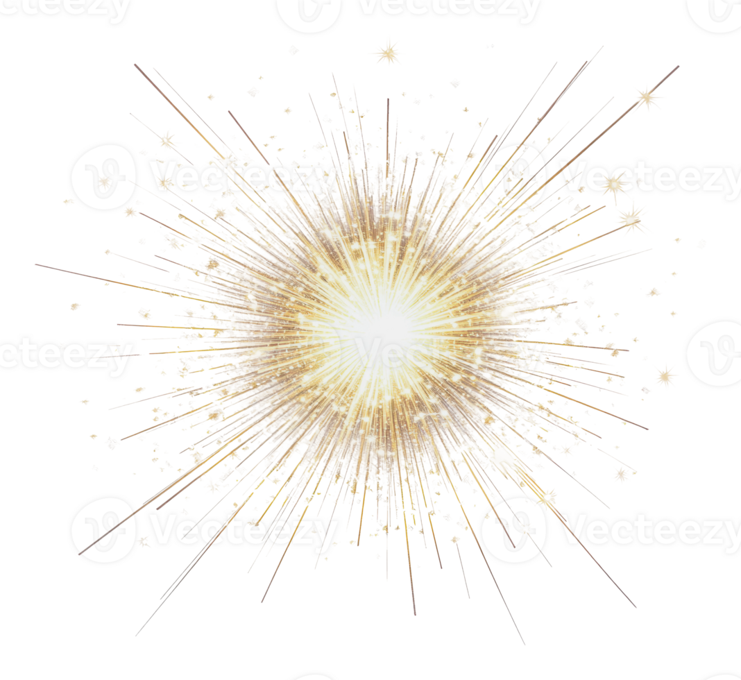 Bright explosion creates radiant light effect png