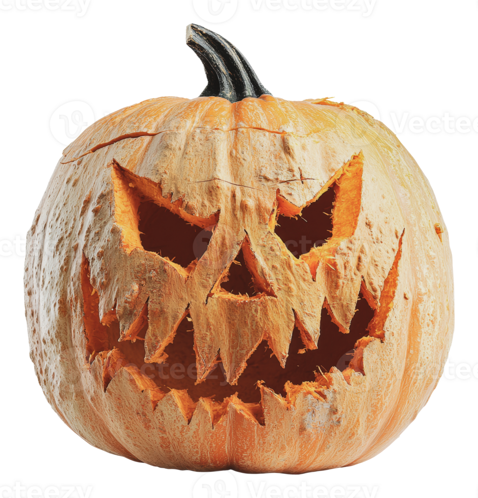 Creative Halloween pumpkin with intricate design png