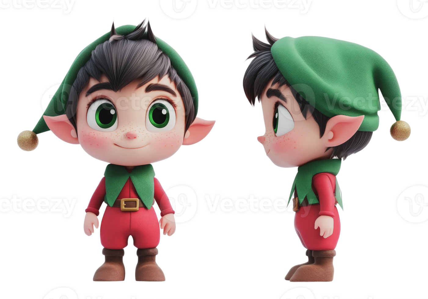 carino animato elfo personaggio design con verde cappello png