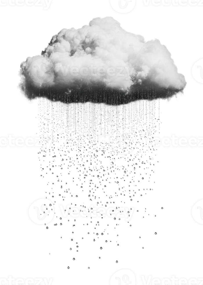 Dark clouds release heavy rain png