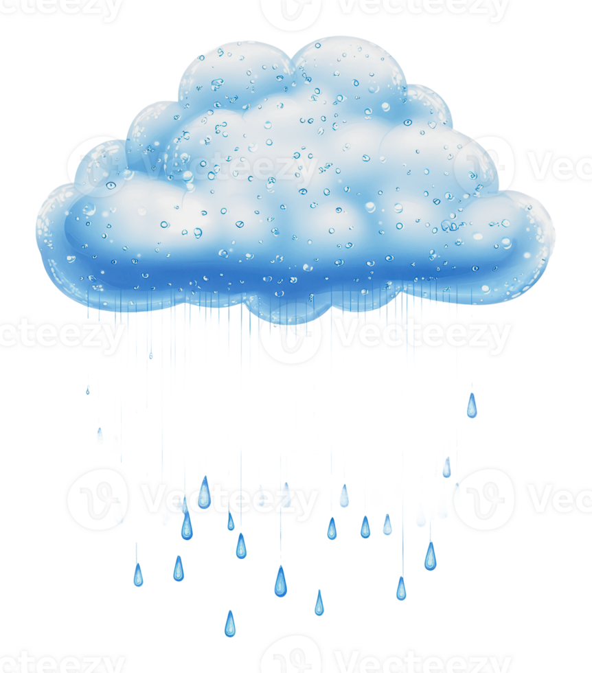 Cloud with Raindrops Appearing in a Bright Sky png