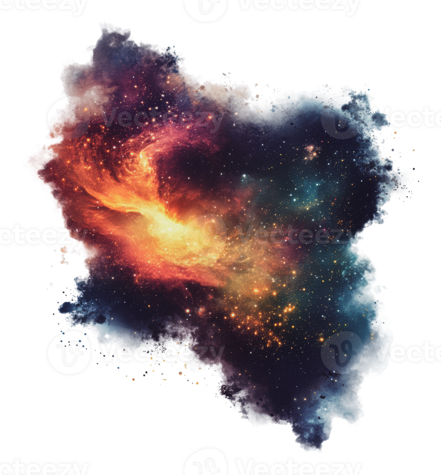 Cosmic explosion in vibrant colors and patterns png