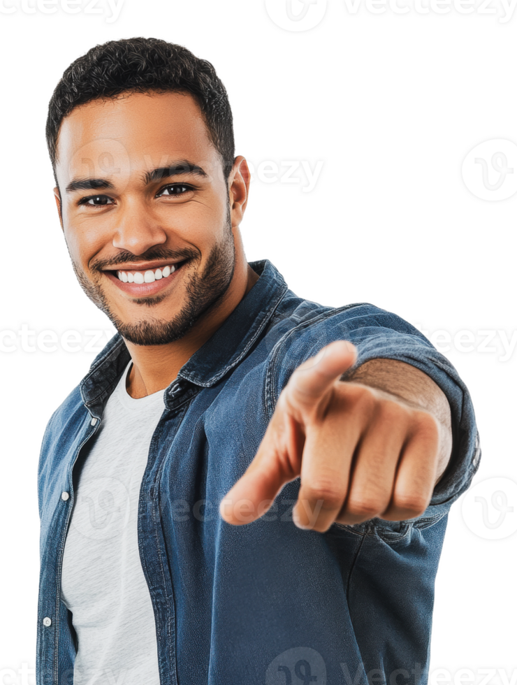 Smiling man pointing playfully at the viewer png