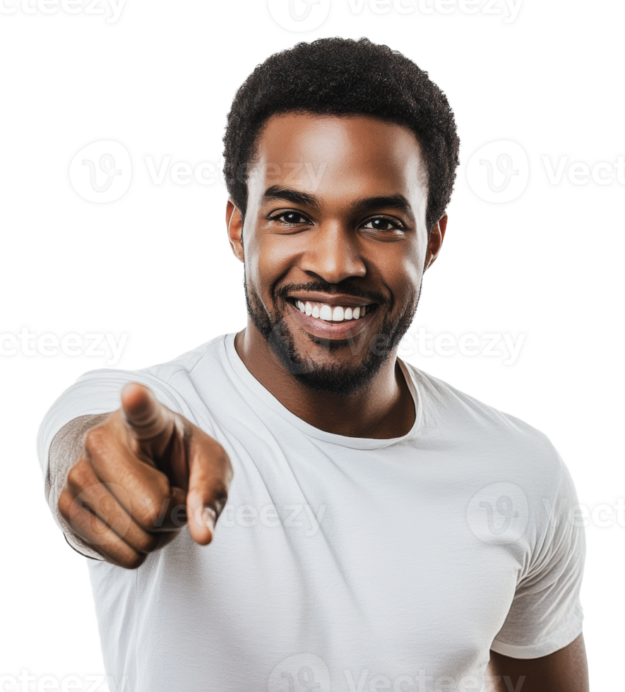 Smiling man pointing confidently at the camera png
