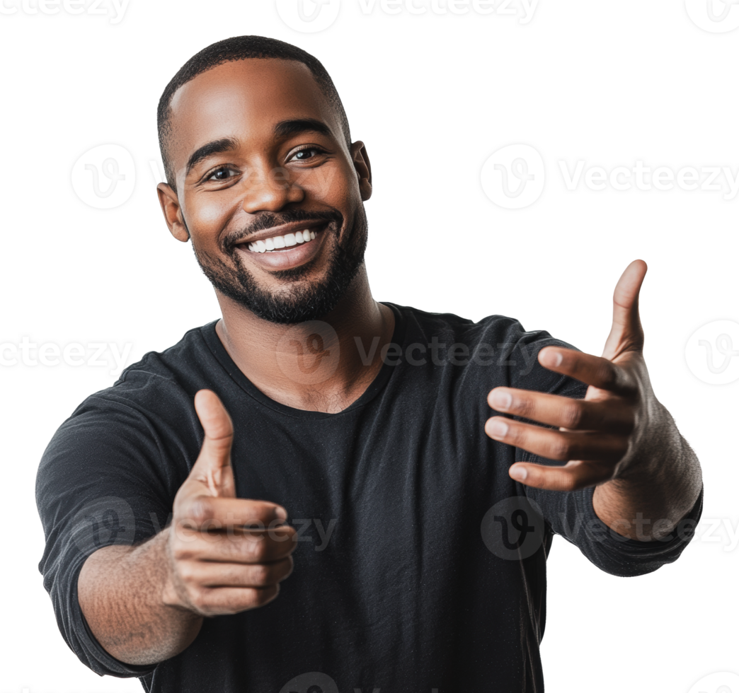 Man smiling and giving a thumbs up png