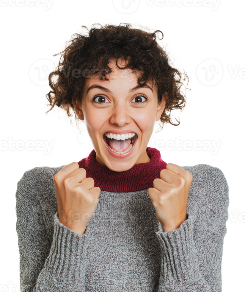 Excitement and joy captured in a cheerful moment png