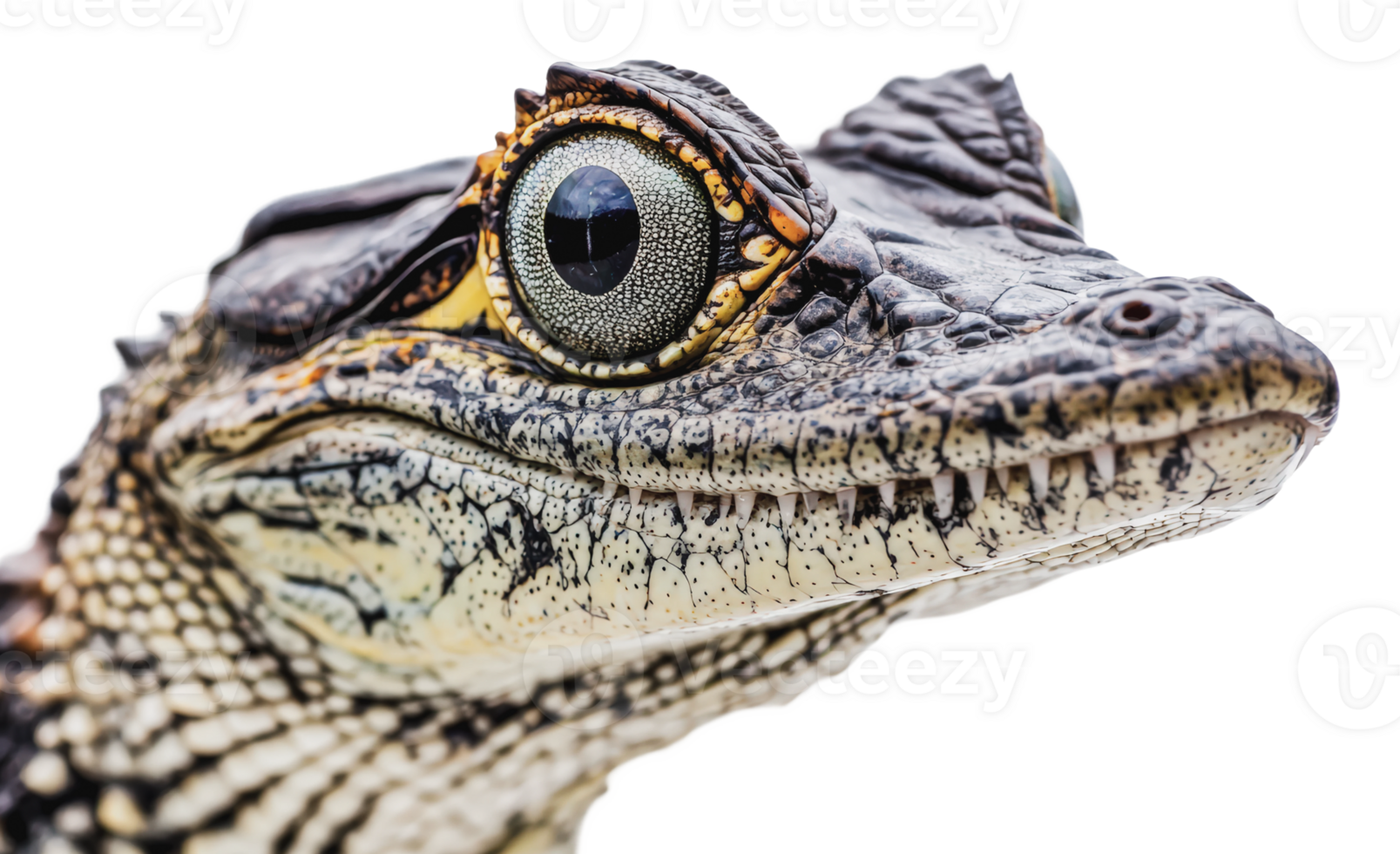Unique close-up view of a reptile's head png