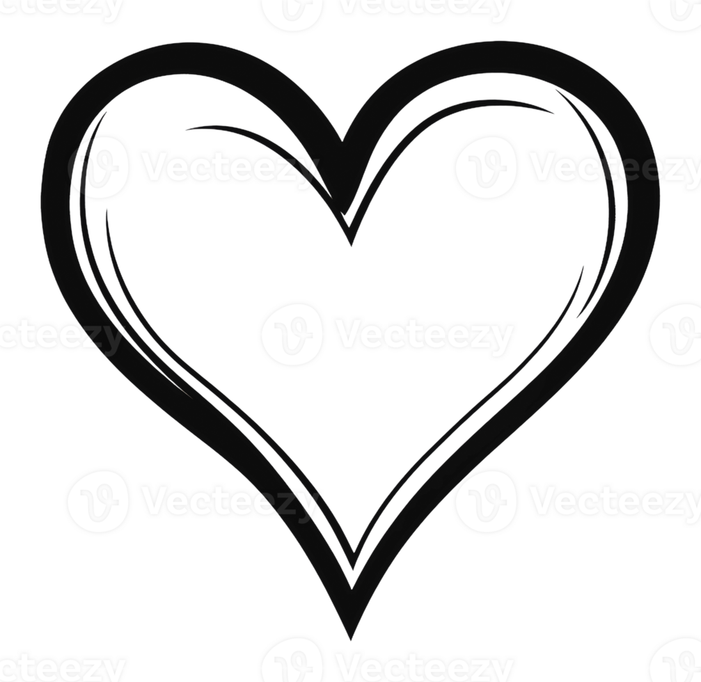 Heart outline design for creative projects png