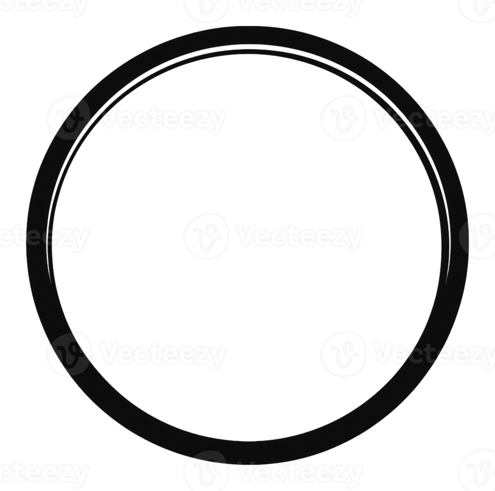 Simple black circular frame design for decor png