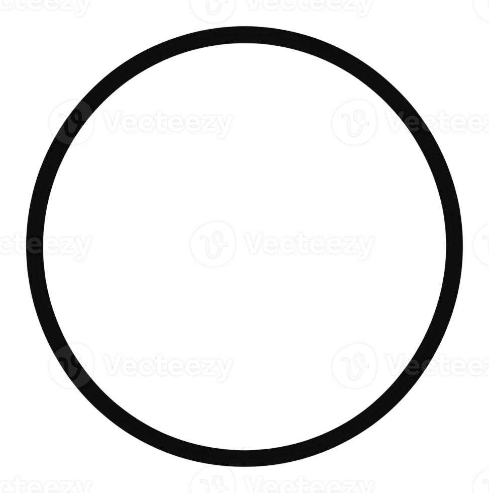 Simple black outline circle on white background png