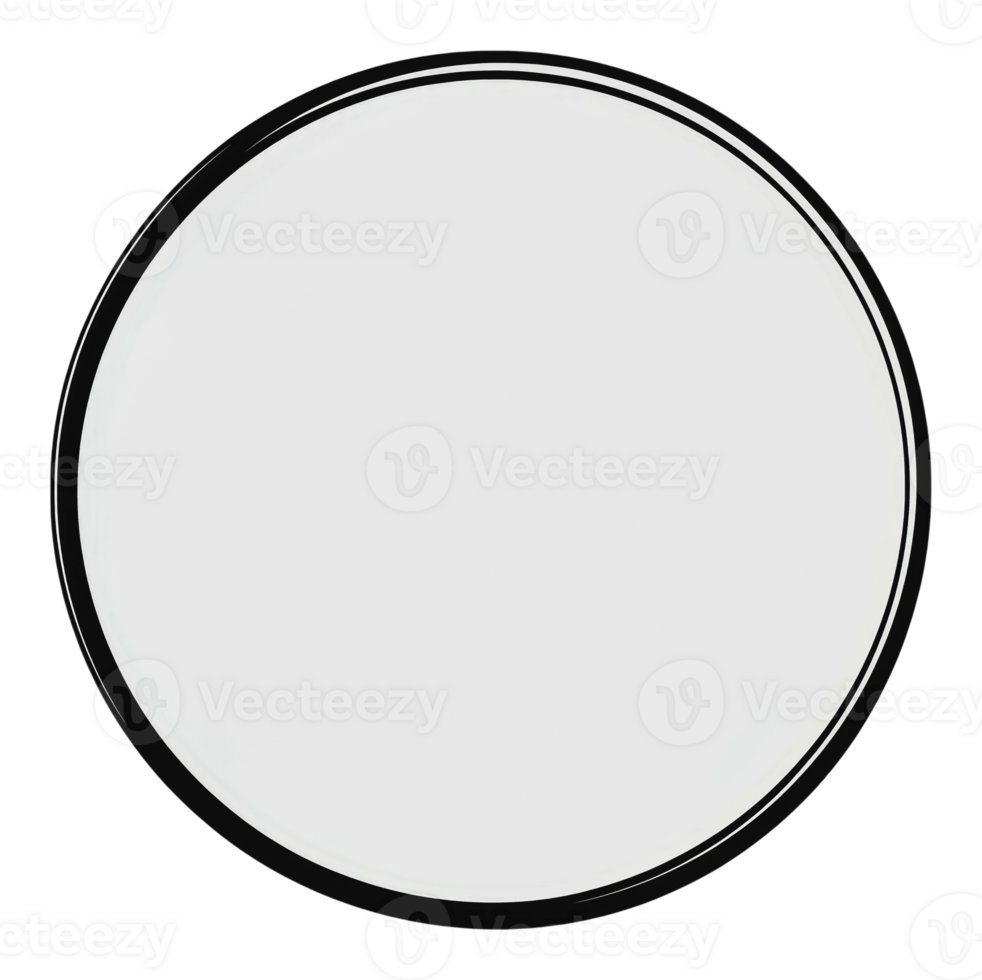 Black-framed circular mirror on plain background png