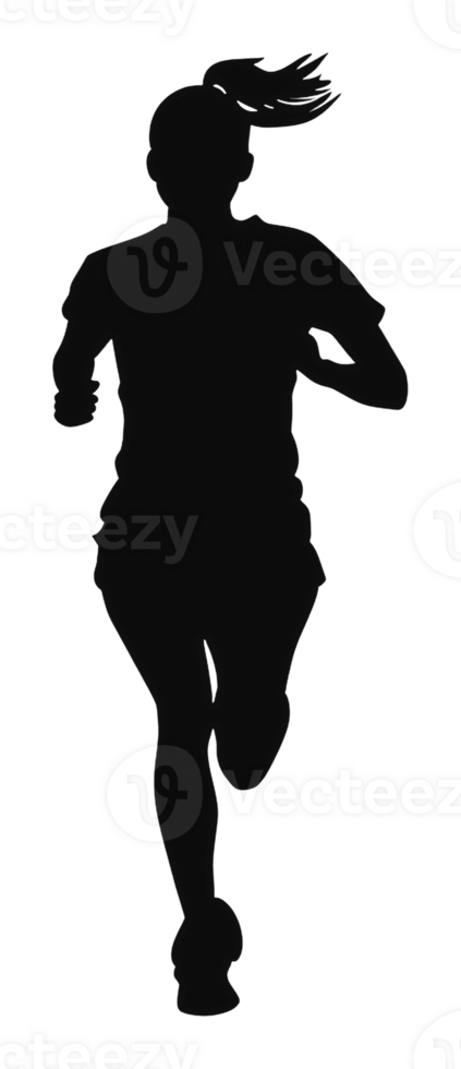 Female runner in motion on a sunny day png