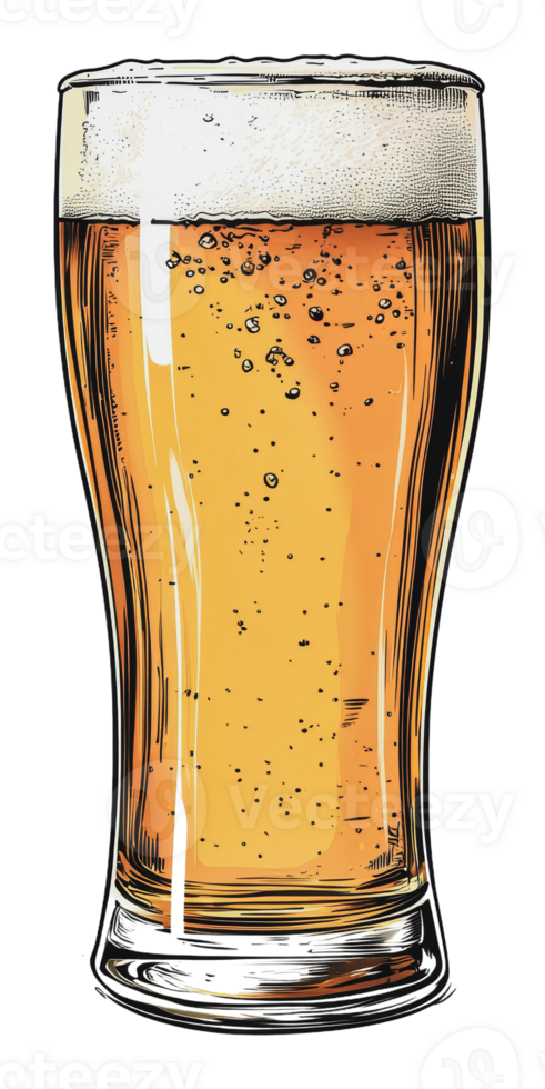 Refreshing golden beverage in a tall glass png