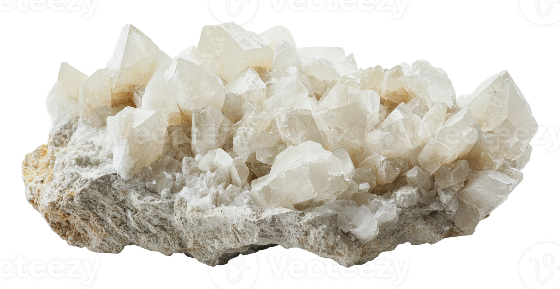 Natural crystals on rocky base png