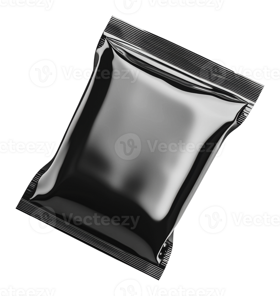 Sleek black packaging for food product storage png
