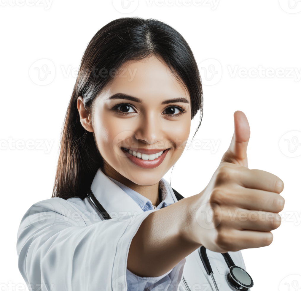 Cheerful healthcare professional giving thumbs up png