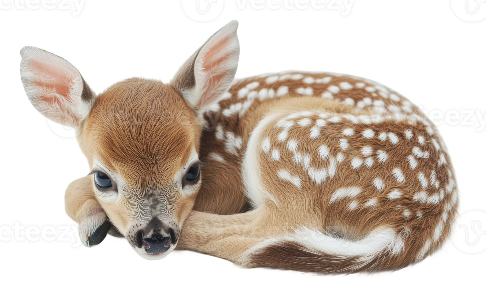Fawn resting on a white backdrop png