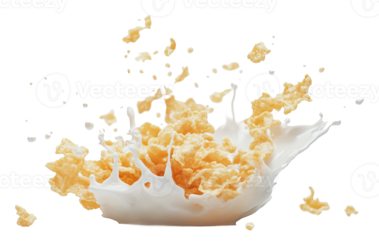 Milk splash with popcorn creates a dynamic scene png
