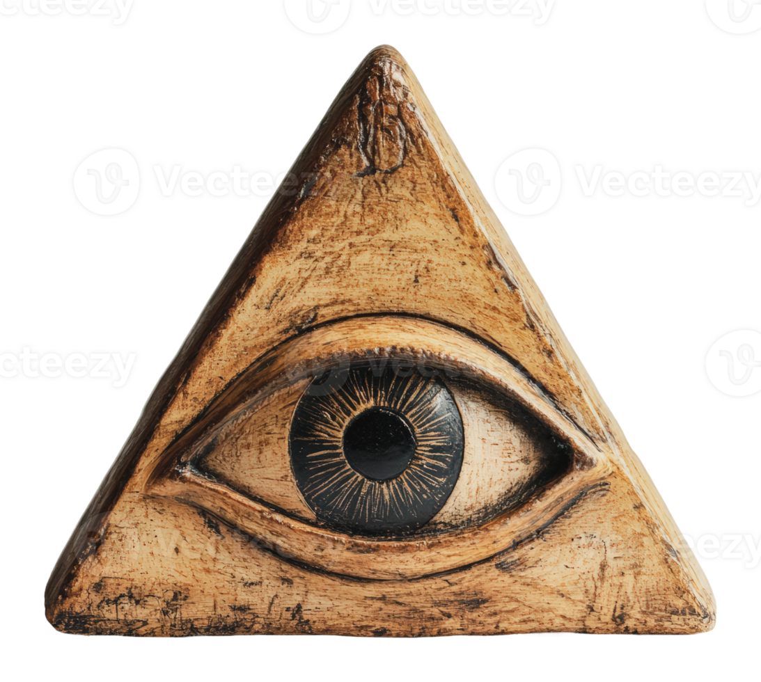 Mysterious triangular symbol with an eye design png