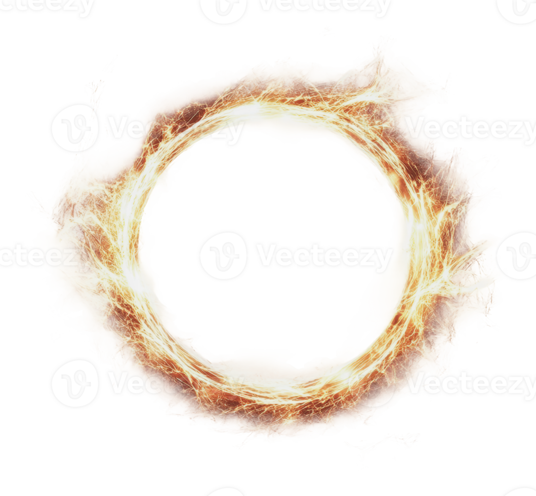 Dynamic circular fire effect with glowing sparks png