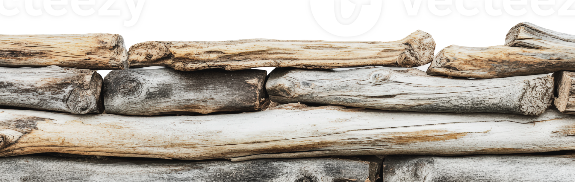 Driftwood arranged in a rustic pattern for decor png