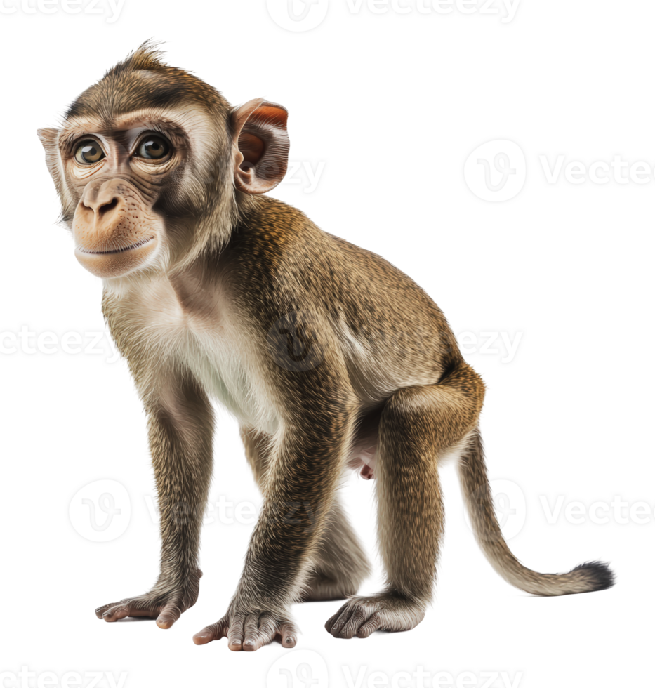 Monkey sitting quietly and observing surroundings png