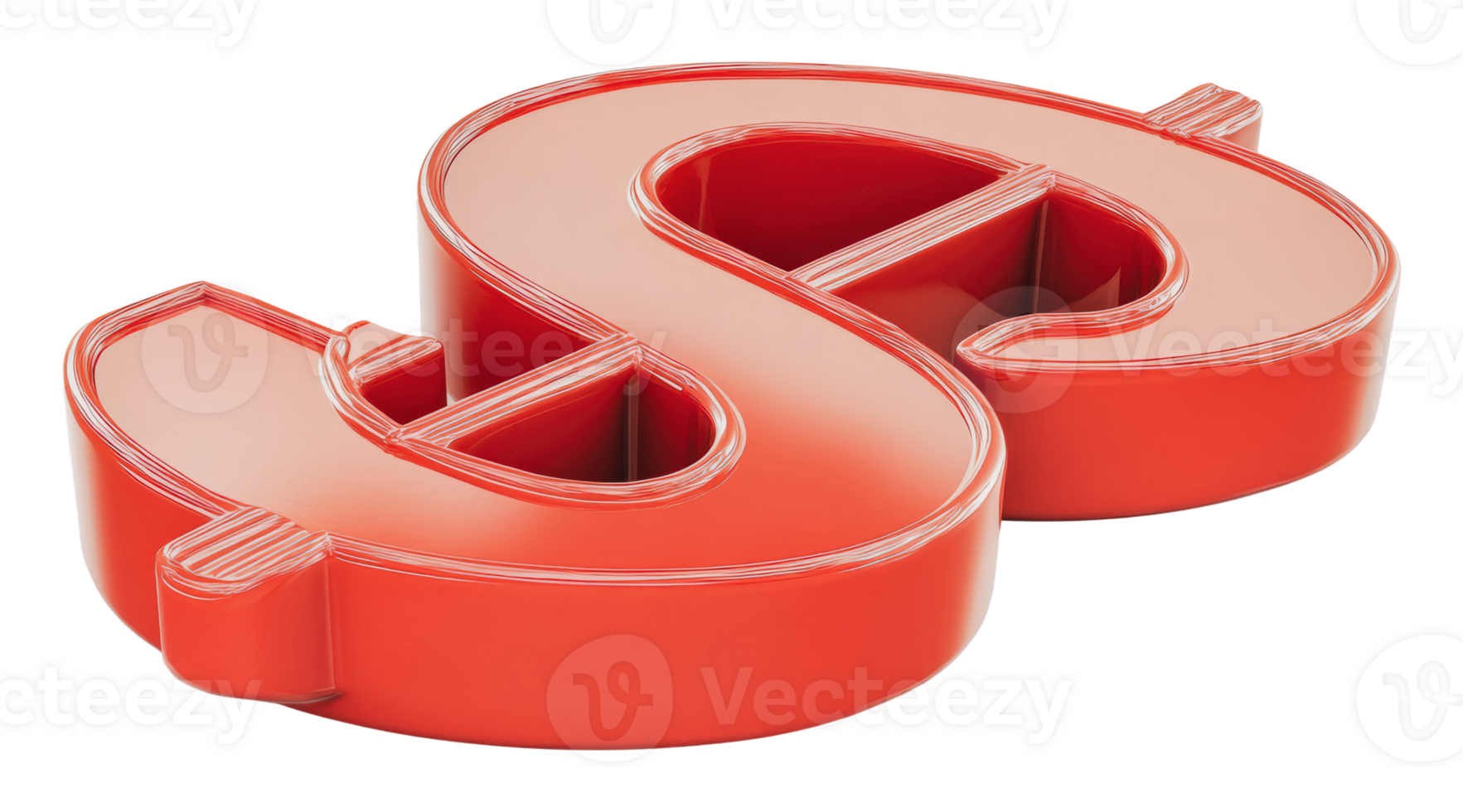Red S-shaped object in modern design png