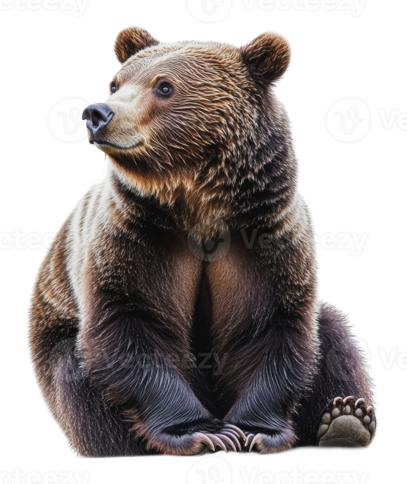 Grizzly Bär ruhen im ein natürlich Pose draußen png