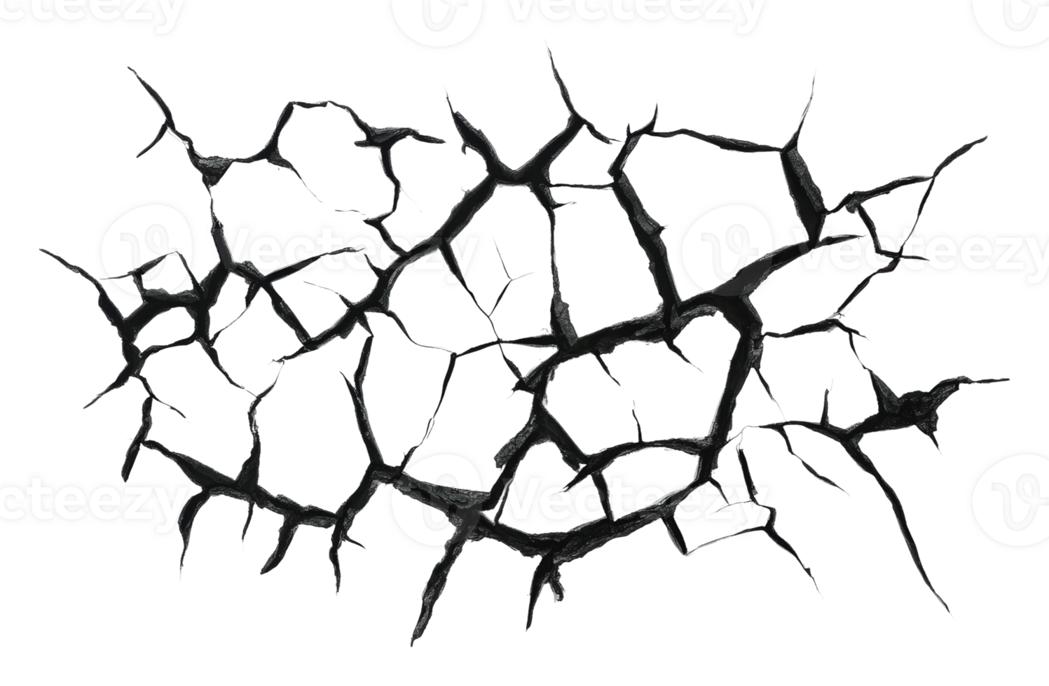 Detailed depiction of cracked surface texture png