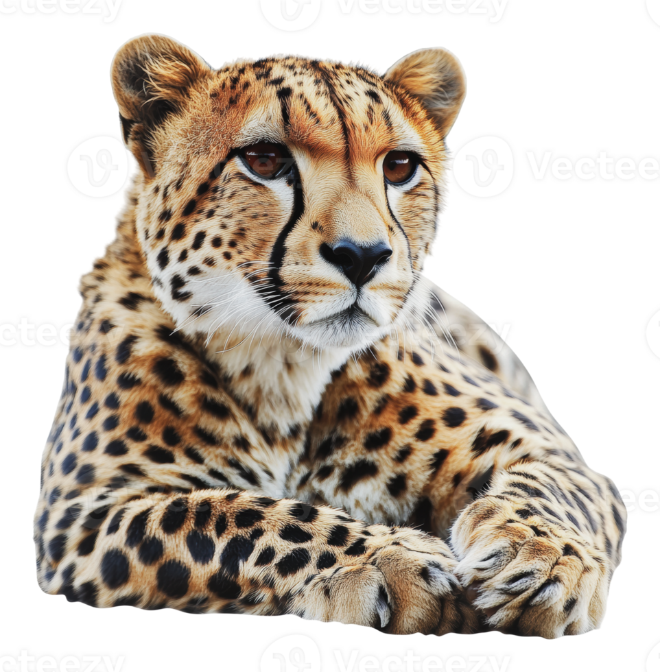 Cheetah resting close up in natural habitat png