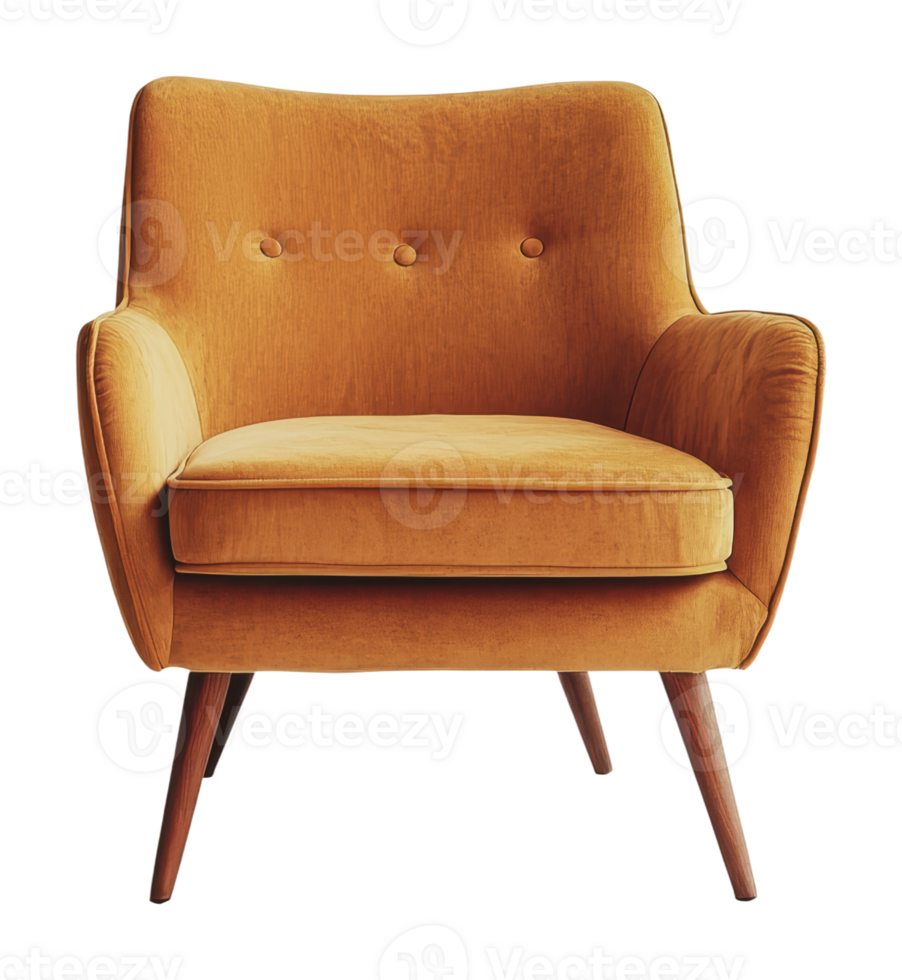 Cozy orange accent chair for modern interiors png