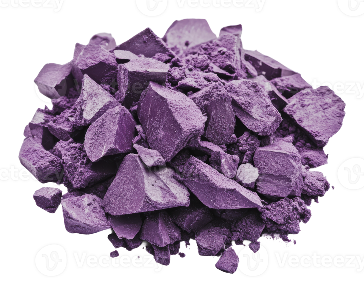 Vibrant purple powder displayed in a heap png