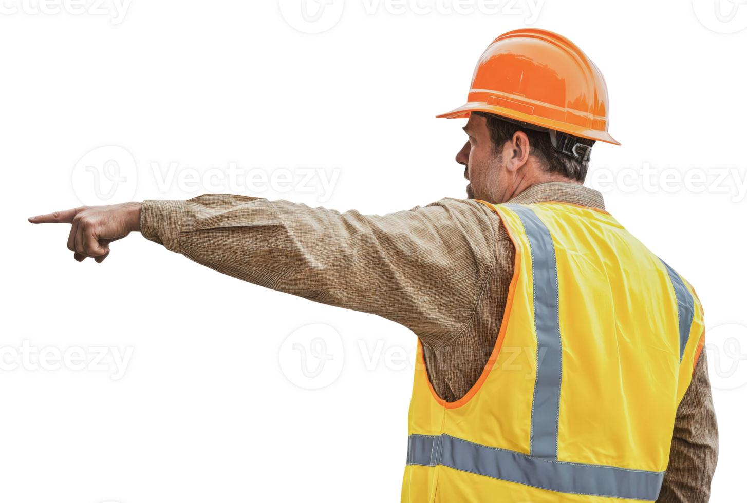 Construction worker directs team on site png