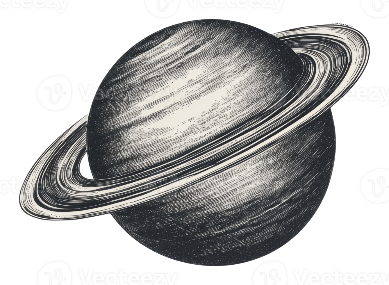 Artistic representation of a planet with rings png