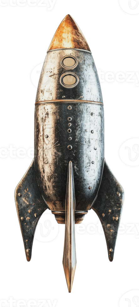 Retro rocket model for creative play png