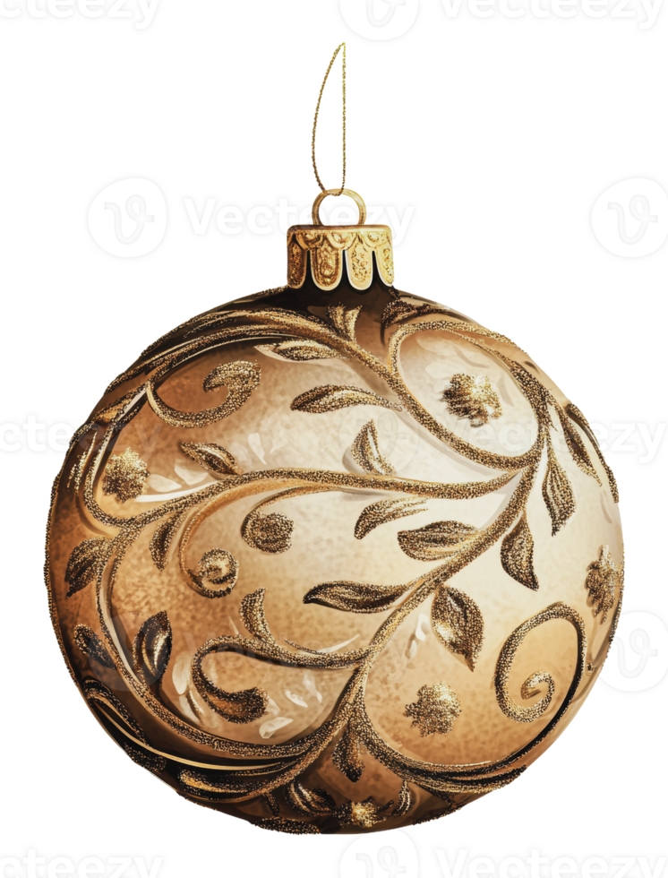Elegant golden ornament with intricate designs png